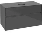 V&B Waschtischunterschrank Collaro 100x54,8x50cm, WT mittig, Glossy Grey
