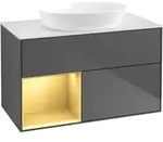 V&B Waschtischunterschrank Wandbeleuchtung Finion 100, Pl wh. m, Reg gol m Lac,