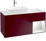 V&B Waschtischunterschrank Finion 120cm, Pl wh. m, Reg glo wh. Lac, Peo m