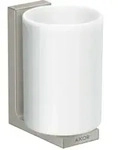 hansgrohe Zahnputzbecher Axor Uni. Rectangular Glas, Wandmontage, Edelstahl-Optik