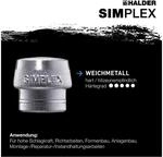 Halder Schonhammerkopf SIMPLEX Kopf-D. 30mm Weichmetall silber hart (3209.030)