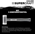 HALDER NORM+TECHNIK R&uuml;ckschlagfreier Hammer mit 3-Komponentenstiel,...