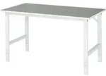 Rau Arbeitstisch Tom BxTxH 1500x800x760-1080mm, Linoleum Arbeitsplatte