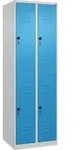 C+P Doppelstock-Spind Classic PLUS, 2 Abteile, 1850x600x500mm, 7035/5012 Verschluss