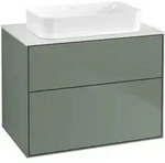 V&B Waschtischunterschrank Wandbeleuchtung Finion 80x60,3x50,1mm, Gl. wh. m, Oli. m