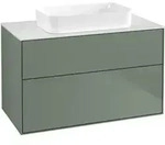 V&B Waschtischunterschrank Wandbeleuchtung Finion 100x60,3x50,1mm, Gl. wh. m, Oli. m