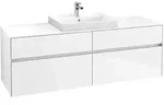 V&B Waschtischunterschrank Collaro 160x54,8x50cm, WT mittig, glossy white