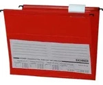 Eichner PVC-H&auml;ngemappe Platin Lineseitlich offen, rot