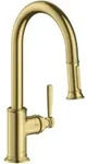 hansgrohe Sp&uuml;ltisch-Einhebelmischer 180 Axor Montreux mit Ausziehbrause, brushed