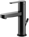 Keuco Waschtisch-Einhebelmischer 100 IXMO Flat Ausl. 109mm, m Abl.garn, schwarz matt
