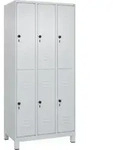 C+P Doppelstock-Spind Classic PLUS, F&uuml;&szlig;e, 3 Abteile, 1950x900x500mm, 7035/7035