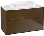 V&B Waschtischunterschrank Wandbeleuchtung Finion 100x60,3x50,1mm, Gl. wh. m, wal