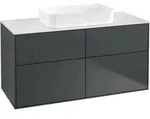 V&B Waschtischunterschrank Wandbeleuchtung Finion 120x60,3x50,1cm, Gl. wh. m, md bl.