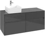 V&B Waschtischunterschrank Collaro 120x54,8x50cm, WT links, Glossy Grey