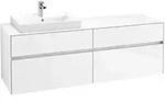 V&B Waschtischunterschrank Collaro 160x54,8x50cm, WT links, glossy white