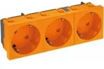 OBO Bettermann Vertr Steckdose 33 Grad, 3-fach Schutzkontakt STD-D3S ROR3