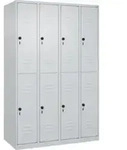 C+P Doppelstock-Spind Classic PLUS, 4 Abteile, 1850x1200x500mm, 7035/7035 Verschluss