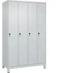 C+P Spind Classic PLUS, F&uuml;&szlig;e, 4 Abteile, 1950x1200x500mm, 7035/7035 Verschluss
