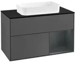 V&B Waschtischunterschrank Abdeckplatte bla m Finion 100x60,3cm, Rg r md b m Lac,