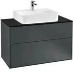 V&B Waschtischunterschrank Finion 100x60,3x50,1cm, Pl bla m, md bl. m Lac