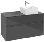 V&B Waschtischunterschrank Collaro 100x54,8x50cm, WT rechts, Glossy Grey