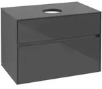 V&B Waschtischunterschrank Collaro 80x54,8x50cm, WT mittig, Glossy Grey