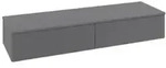 V&B Sideboard mit Frontstruktur Antao 160x26,8x50cm, WBP Lac, Anthrac. m Lac