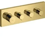 hansgrohe Fertigmontageset Axor Starck UP-Thermostat, eck., 3 Verbr., pol. gol opt