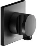 Keuco Schlauchanschluss IXMO schwarz matt, mit Brausehalter, eckig