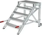MUNK Aluminium-Arbeitspodest fahrbar Stufenbreite 800 mm 5 Stufen