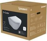 Duravit Wand-WC, Tiefsp&uuml;ler-Set D-Code m Sitz, Absenkautomatik, Rimless, wei&szlig;