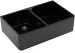 V&B Sp&uuml;lstein Doppelbecken 80 X m Abl.garn, Handbet&auml;tigung, pure black