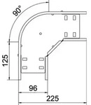 OBO Bettermann Bogen 90 Grad 60 x 100 mm bandverzinkt RB 610 FS