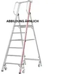 Hymer Plattformleiter mit Handlauf und Rollen, 4 Stufen