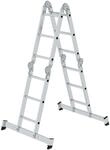MUNK Vielzweckleiter 4-teilig mit nivello&reg;-Traverse und Holzbelag 4x3...
