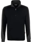 Hakro Zip-Sweatshirt Contrast Performance, schwarz, Unisex-Gr&ouml;&szlig;e: XL