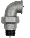 Riegler Verschraubung Bogen 97 IG/AG, Rp 1 1/4, R 1 1/4, schw. Temperguss