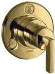 hansgrohe Fertigmontageset Trio/Quattro UP-Ab- + Um-V, m Hebel, pol. gol opt