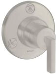 hansgrohe Fertigmontageset Trio/Quattro UP-Ab- + Um-V, m Hebel, Edelstahl-Optik