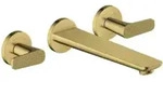 hansgrohe 3-Loch-Wannenarmatur Axor Citterio cub cut, pol. gold optic, UP Wandmontage