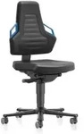 Arbeitsdrehstuhl Nexxit Rl.Integralschaum schwarz Griff blau 450-600mm BIMOS