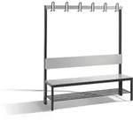 C+P Garderobenbank mit R&uuml;ckenlehne, Basic Plus, H1650xB1500xT407mm, Gestell