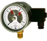 Riegler Kontaktmanometer, G 1/2 radial unten, Messber. 0-40,0 bar, &Oslash;100