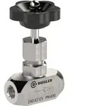 Riegler Nadelventil, Edelstahl 1.4571, G 1, DN 12, PN max. 250 bar