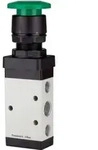 Riegler 5/2-Wegeventil, manuell &raquo;M5&laquo;, Pilztaster, monostabil, G 1/4, gr&uuml;n