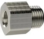 Riegler Reduziernippel lang, G 2 a., G 1 1/4 i., SW 70, Messing vern.