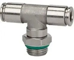 Riegler T-Steckverschra., drehbar, G 1/8 a., Schl.- &Oslash;4, 15bar, ES 1.4404