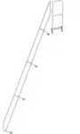 MUNK zweiter Handlauf Aluminium-Treppe mit Plattform 60&deg; 16 Stufen