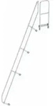 MUNK zweiter Handlauf Aluminium-Treppe mit Plattform 60&deg; 14 Stufen