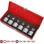 KS Tools 3/4" Kraft-Bit-Stecknuss-Satz, 6-teilig, TX+Vielzahn, mit Bohrung